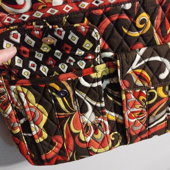 VERA BRADLEY Puccini Tall Zip Tote Double Shoulder Strap LG Colorful Retired Bag - Picture 4 of 5
